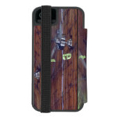 木製の天井、クロムファン INCIPIO iPhoneウォレットケース (フォリオ裏面)