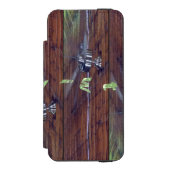 木製の天井、クロムファン INCIPIO iPhoneウォレットケース (フォリオ 正面)