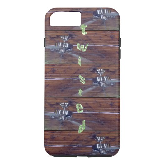 木製の天井、クロームのファン Case-Mate iPhoneケース (裏面)
