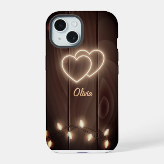 木製の妖精のライト iPhone 15ケース