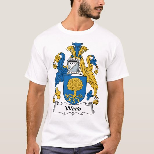 木製の家紋 Tシャツ (正面)