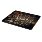 木製の容器の花（Jan Brueghel著） カッティングボード (角)