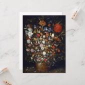 木製の容器の花（Jan Brueghel著） カード (正面/裏面インサイチュ)