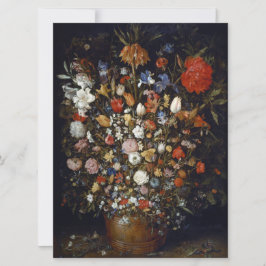 木製の容器の花（Jan Brueghel著） カード