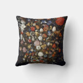 木製の容器の花（Jan Brueghel著） クッション (裏面)