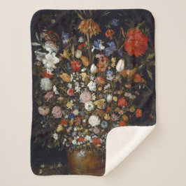 木製の容器の花（Jan Brueghel著） シェルパブランケット