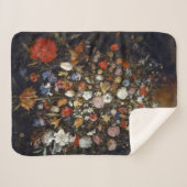 木製の容器の花（Jan Brueghel著） シェルパブランケット (正面(横))