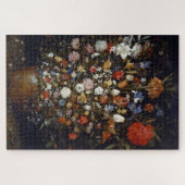 木製の容器の花（Jan Brueghel著） ジグソーパズル (横)