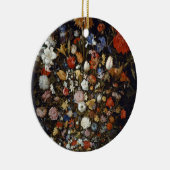 木製の容器の花(Jan Brueghel著) セラミックオーナメント (右)