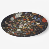 木製の容器の花（Jan Brueghel著） ペーパープレート (アングル)