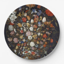 木製の容器の花（Jan Brueghel著）