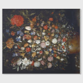 木製の容器の花（Jan Brueghel著） ラッピングペーパー (フラット)