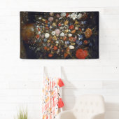 木製の容器の花（Jan Brueghel著） 横断幕 (インサイチュ)