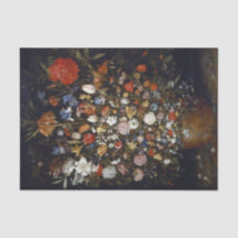 木製の容器の花（Jan Brueghel著）