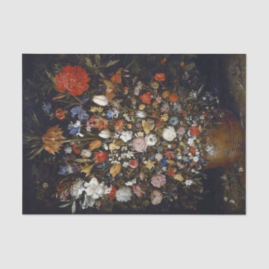 木製の容器の花（Jan Brueghel著） 薄葉紙 (正面)