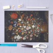 木製の容器の花（Jan Brueghel著） 薄葉紙 (クラフト)