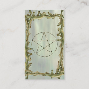 木製の導入カードの星形五角形 名刺