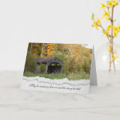 木製の屋根付き橋悔やみや弔慰 カード (黄色い花)