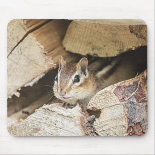 木製の山のシマリス マウスパッド