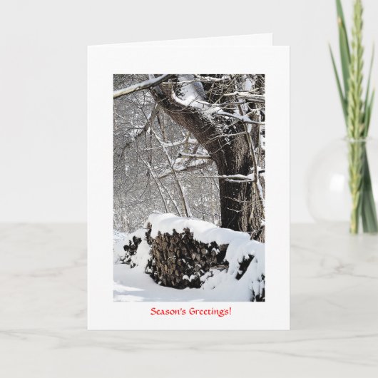 木製の山の雪 シーズンカード (正面)