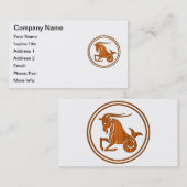 木製の山羊座の(占星術の)十二宮図の海のヤギの占星術の印 名刺 (正面/裏面)