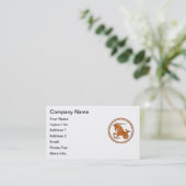 木製の山羊座の(占星術の)十二宮図の海のヤギの占星術の印 名刺 (スタンド正面)