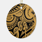 木製の島のスタイルの元の入れ墨のスケッチ セラミックオーナメント (左)