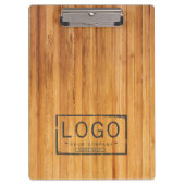 木製の床にロゴを追加 クリップボード (正面)