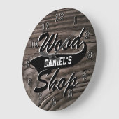 木製の店は個人化なります ラージ壁時計 (傾斜)