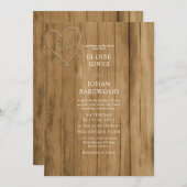 木製の彫刻 ウェディング招待状 招待状 (正面/裏面)
