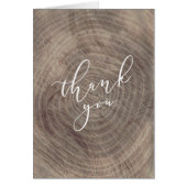 木製の感謝してい素朴なあなた – 折り畳まれたカード (正面)