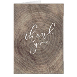 木製の感謝してい素朴なあなた – 折り畳まれたカード
