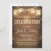 木製の招待お祝いBBQラ素朴イト 招待状 (正面)