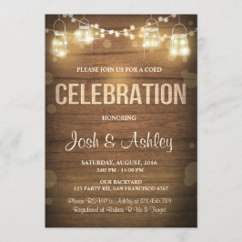 木製の招待お祝いBBQラ素朴イト 招待状