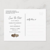 木製の文字列のライト日付の写真はがきを保存 案内ポストカード (裏面)