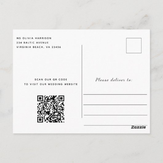 木製の文字列ライトスクリプトウェディング日付を保存 ポストカード (裏面)