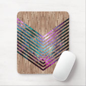 木製の星雲のシェブロン マウスパッド (マウス)
