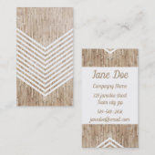 木製の最小主義のシェブロン 名刺 (正面/裏面)