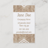 木製の最小主義のシェブロン 名刺 (裏面)