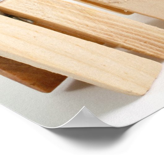 木製の服のペグ ポスター (角)