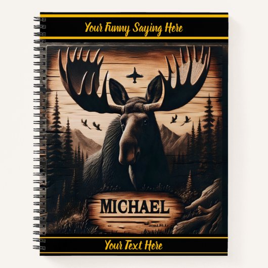 木製の木彫りのキャプチャ自然 ノートブック (正面)