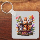 木製の本棚のリス キーホルダー (正面)