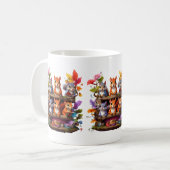 木製の本棚のリス コーヒーマグカップ (正面左)