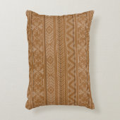 木製の板にエスニック模様。ヴィンテージ図 アクセントクッション (正面(垂直))