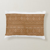 木製の板にエスニック模様。ヴィンテージ図 アクセントクッション (裏面)