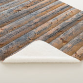 木製の板の古い壁の亀裂。ビーム作成 シェルパブランケット (3/4)