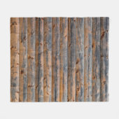 木製の板の古い壁の亀裂。ビーム作成 フリースブランケット (正面(横))