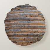 木製の板の古い壁の亀裂。ビーム作成 ラウンドクッション (裏面)