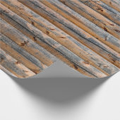 木製の板の古い壁の亀裂。ビーム作成 ラッピングペーパー (角)