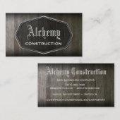 木製の板の建設業カード 名刺 (正面/裏面)